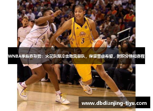 WNBA季后赛形势：火花队爆冷击败风暴队，保留晋级希望，附积分榜和赛程